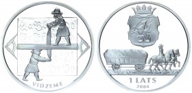 Latvia 1 Lats 2004. Vidzeme. Silver. 31.47gr. Mintage: 5000. KM# 71