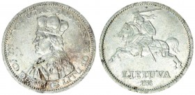 Lithuania 10 Litu 1936. Vytautas the Great. Silver. 17.92gr. KM# 83