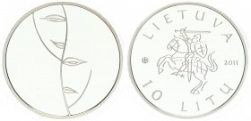 Lithuania 10 Litu 2011. Theatre. Silver. 12.44gr. Mintage: 10000. (With certificate) KM# 175