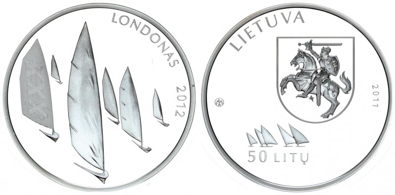 Lithuania 50 Litu 2011. The XXX Olympic Games in London 2012. Silver. 28.28gr. M...