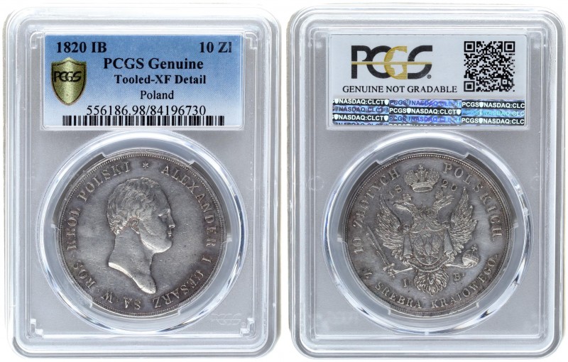 Russia to Poland 10 Zlotych 1820. IB. Alexander I (1801-1825). PCGS Genuine Tool...