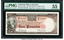 Australia Commonwealth Bank of Australia 10 Pounds ND (1954-59) Pick 32 R62 PMG About Uncirculated 55. 

HID09801242017

© 2020 Heritage Auctions | Al...