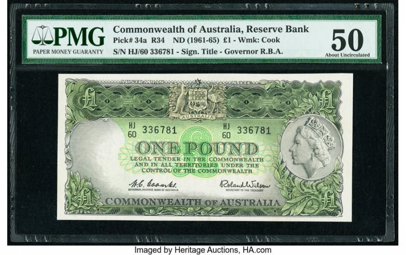 Australia Commonwealth Bank of Australia 1 Pound ND (1961-65) Pick 34a R34 PMG A...