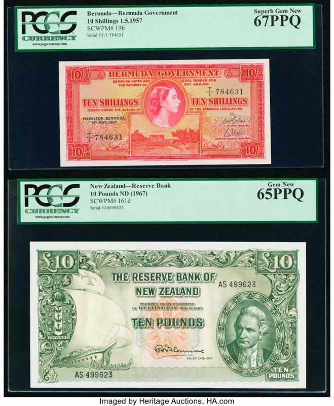 Bermuda Bermuda Government 10 Shillings 1.5.1957 Pick 19b PCGS Superb Gem New 67...