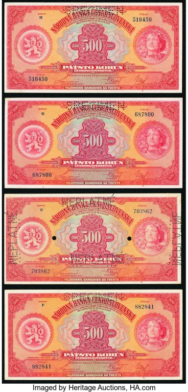 Czechoslovakia Narodna Banka Ceskoslovenska 500 Korun 2.5.1929 Pick 24s Group of...