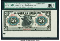 Honduras Banco de Honduras 50 Pesos 1.10.1913 Pick 27s Specimen PMG Gem Uncirculated 66 EPQ. Two POCs; red Specimen overprint.

HID09801242017

© 2020...