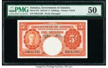 Jamaica Government of Jamaica 5 Shillings 27.5.1957 Pick 37b PMG About Uncirculated 50. 

HID09801242017

© 2020 Heritage Auctions | All Rights Reserv...