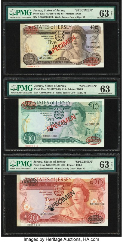 Jersey States of Jersey 5, 10, 20 Pounds ND (1976-88) Pick 12as, 13as, 14as Grou...