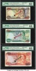 Jersey States of Jersey 5, 10, 20 Pounds ND (1976-88) Pick 12as, 13as, 14as Group of 3 Specimens PMG Choice Uncirculated 63 Net (2); Choice Uncirculat...
