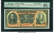 Mexico Banco Oriental 5 Pesos ND (1900-14) Pick S381s M460s Specimen PMG Gem Uncirculated 65 EPQ. Two POCs; red Specimen overprint.

HID09801242017

©...