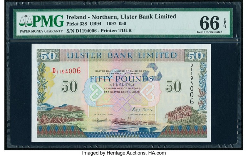 Northern Ireland Ulster Bank Limited 50 Pounds 1.1.1997 Pick 338 PMG Gem Uncircu...
