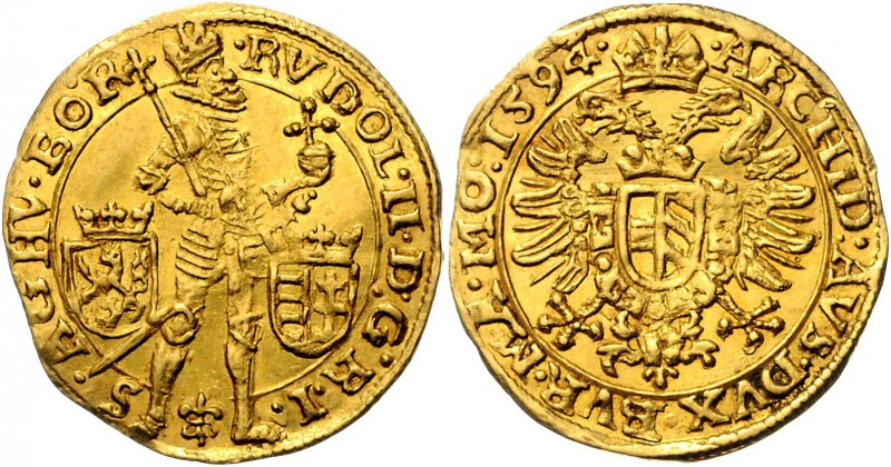 RUDOLF II&nbsp;
1 Ducat, 1594, Praha, 3,46g, Hal. 298&nbsp;

EF | EF