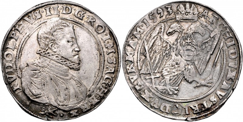 RUDOLF II&nbsp;
1 Thaler, 1593, Kutna Hora, 29,18g, Hal. 366&nbsp;

VF | VF