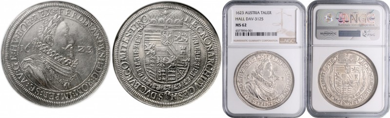 FERDINAND II&nbsp;
1 Thaler, 1623, Hall, Dav. 3125&nbsp;

UNC | UNC , NGC MS ...