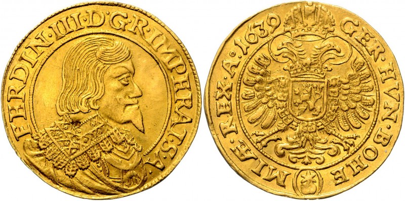 FERDINAND III&nbsp;
2 Ducats, 1639, Praha, 6,88g, Hal. 1160&nbsp;

EF | EF