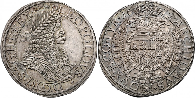 LEOPOLD I&nbsp;
1 Thaler, 1672, Wien, 28,82g, Dav. 3227&nbsp;

about UNC | ab...