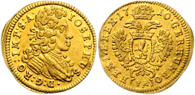 JOSEPH I&nbsp;
1/4 Ducat, 1710, Praha, 0,84g, Hal. 1796&nbsp;

EF | EF