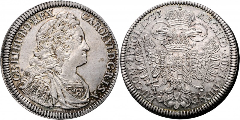 CHARLES VI&nbsp;
1 Thaler, 1737, Hall, 14,14g, Her. 355&nbsp;

UNC | UNC