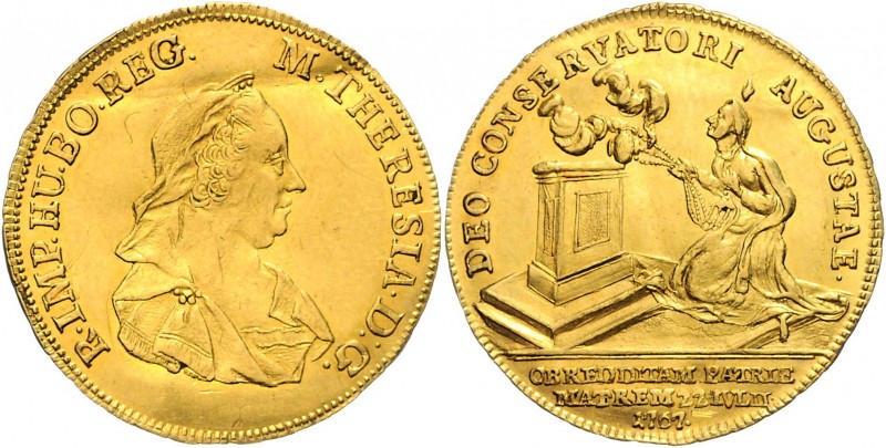 MARIA THERESA&nbsp;
Gold medal Recovery from smallpox, 1767, Wien, 4,34g, 20 mm...