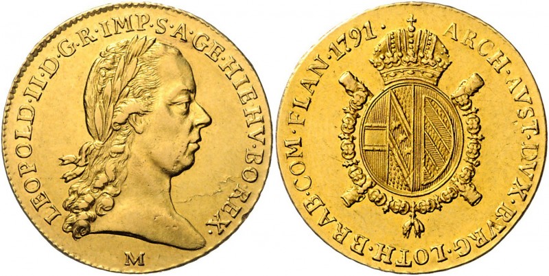 LEOPOLD II&nbsp;
1/2 Souverain D´or, 1791, M, 5g, Her. 29&nbsp;

about UNC | ...