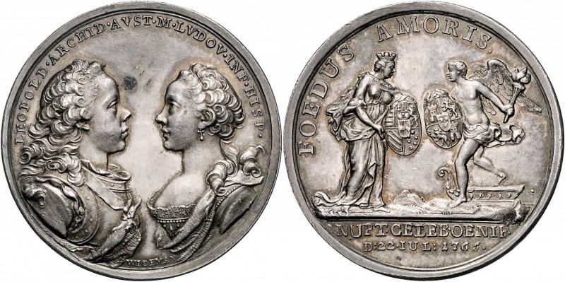 LEOPOLD II&nbsp;
Silver medal Wedding of Leopold II with Maria Luisa of Spain, ...