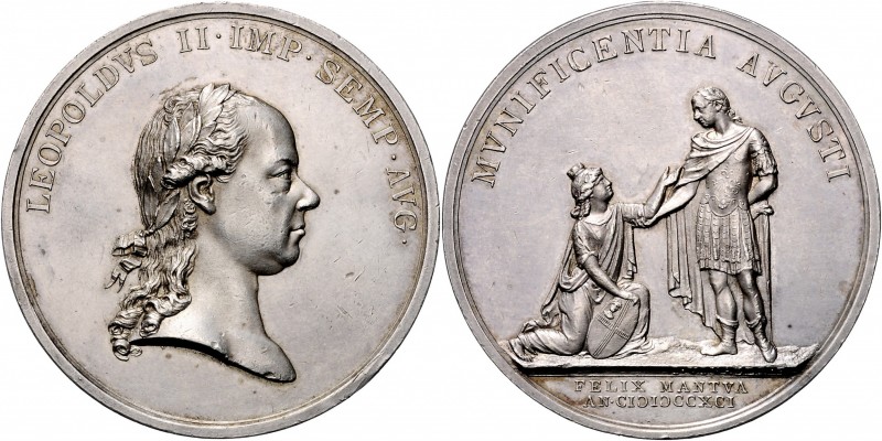 LEOPOLD II&nbsp;
Silver medal To commemorate the homage in Mantua, 1791, Wien, ...