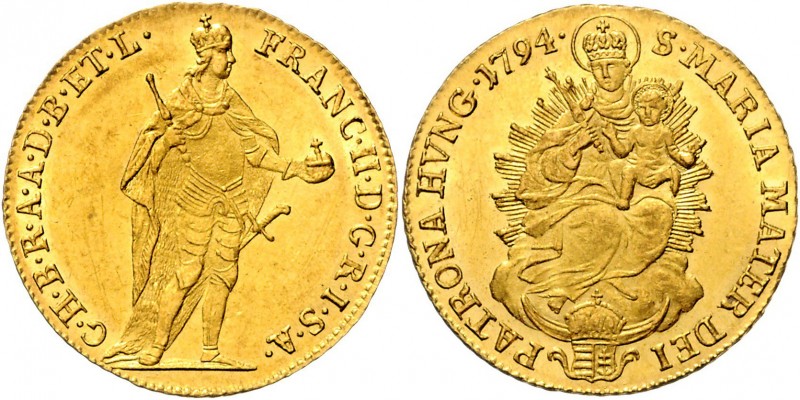 FRANCIS II / I&nbsp;
1 Ducat, 1794, B, 3,5g, Her. 88&nbsp;

about UNC | about...