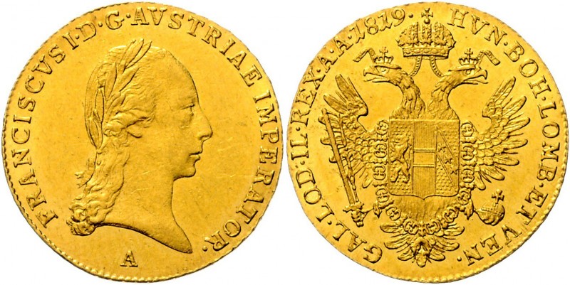 FRANCIS II / I&nbsp;
1 Ducat, 1819, A, 3,47g, Früh. 59&nbsp;

EF | EF