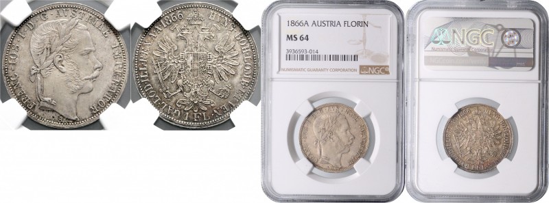 FRANZ JOSEPH I&nbsp;
1 Gulden, 1866, A, Früh. 1480&nbsp;

UNC | UNC , NGC MS ...