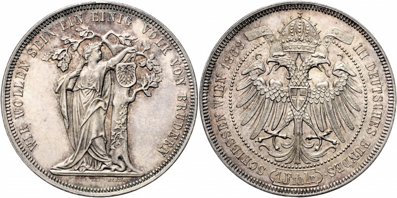 FRANZ JOSEPH I&nbsp;
1 Thaler, 1868, Wien, 16,9g, Früh. 1905&nbsp;

about UNC...