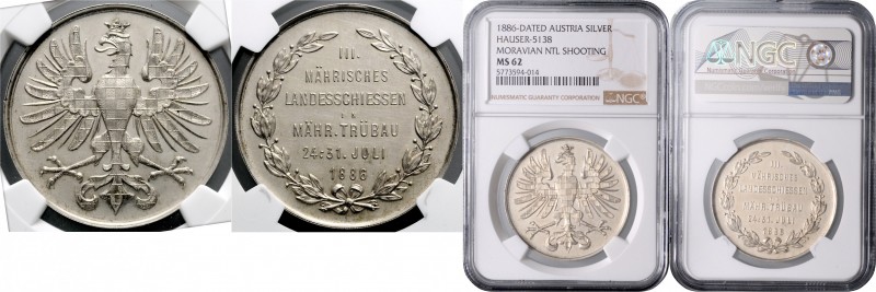 FRANZ JOSEPH I&nbsp;
Silver medal III Shooting Moravia, 1886, Wien, 16,18g, 36 ...