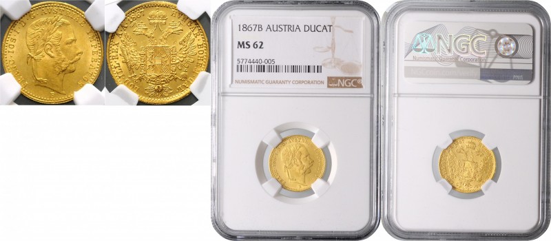 FRANZ JOSEPH I&nbsp;
1 Ducat, 1867, B, Früh. 1224&nbsp;

UNC | UNC , NGC MS 6...