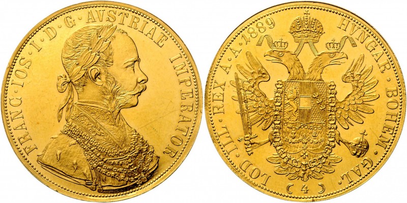 FRANZ JOSEPH I&nbsp;
4 Ducats, 1889, Wien, 13,95g, Früh. 1138&nbsp;

EF | EF