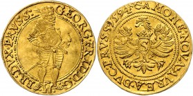 1 Ducat Georg Friedrich von Ansbach (1543 - 1603), Brandenburg - Franconia , 1594, Königsberg, 3,46g, Fr. 315&nbsp;

about EF | about EF