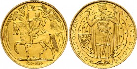 Gold Medal (3 Ducats) Millennium of St. Wenceslaus, 1929, Kremnica, O. Španiel, Au 987/1000 12 g, 27 mm, MCH CSR1-MED2&nbsp;

UNC | UNC