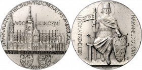 Silver medal 1929 Completion of the construction of St. Vitus Cathedral, Kremnica, J. Šejnost, Ag 987/1000 124.58 g, 70 mm, MCH CSR1-MED4&nbsp;

EF ...