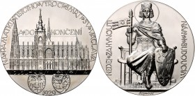 Silver medal Completion of the construction of St. Vitus Cathedral 1929 / 2017, J. Sejnost, Ag 925/1000 124.12 g, 70 mm, limited edition of 200 pcs., ...