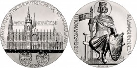 Silver medal Completion of the construction of St. Vitus Cathedral 1929 / 2017, J. Sejnost, Ag 800/1000 136.26 g, 70 mm, limited edition of 42 pcs., c...
