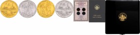 Set of 2 silver and 2 gold medals 2017 1000th anniversary of death of St. Wenceslaus (one-sided), limited mintage of 29 sets, original box, Ag 999/100...