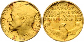 Gold medal (1 Ducat) 1932 Dr. M. Tyrs, J. Bruha, Au 987/1000 3,49 g, 20 mm, Kremnica, MCH CSR1-MED7&nbsp;

UNC | UNC