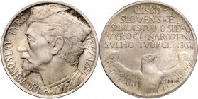 Silver medal 1932 Dr. M. Tyrs, J. Bruha, Ag 987/1000 30 g,42 mm, Kremnica, MCH CSR1-MED7&nbsp;

UNC | UNC