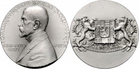 Silver medal 1922 / 1934 Commemoration of the election of President T. G. Masaryk, J. Šejnost, Ag 987/1000 72.72 g, 50 mm, mintage of 38 pcs., Kremnic...
