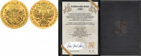 Gold medal 1767 / 2019 1 Ducat Schlick, certificate with Count Frantisek Schlik´s handwritten signature, limited mintage of 150 pcs, Au 986/1000 3, 5 ...