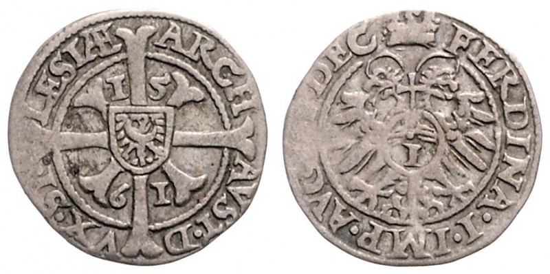 FERDINAND I (1526 - 1564)&nbsp;
1 Kreuzer, 1561, 0,83g, Fr. u. S. 29&nbsp;

V...
