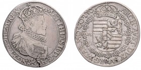 MATTHIAS II (1608 - 1619)&nbsp;
1 Thaler, 1612, Praha, 27,2g, Hal. 500&nbsp;

VF | VF , prasklina ve střížku | flan slightly cracked