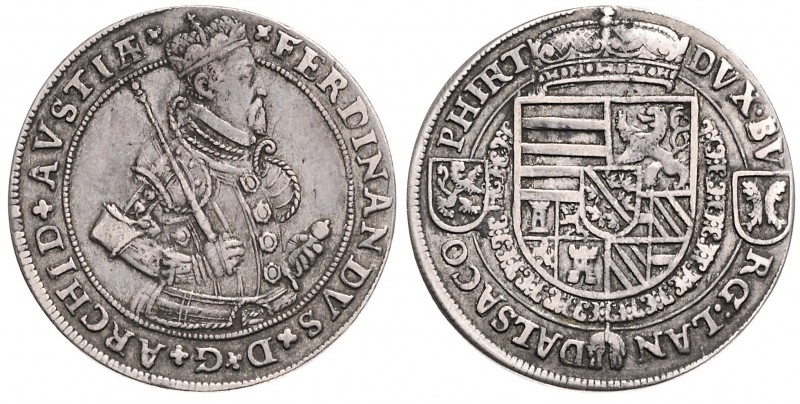 ARCHDUKE FERDINAND (1564 - 1595)&nbsp;
1 Thaler, b. l., Hall, 24,72g, Dav. 8088...