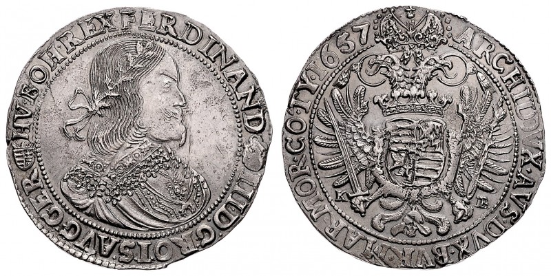 FERDINAND III (1637 - 1657)&nbsp;
1 Thaler, 1657, KB, 28,47g, Husz. 1242&nbsp;...