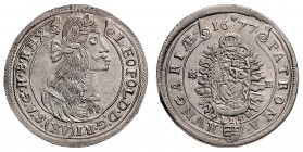 LEOPOLD I. (1657 - 1705)&nbsp;
15 Kreuzer, 1677, KB, 6,44g, Husz. 1423&nbsp;

about UNC | about UNC