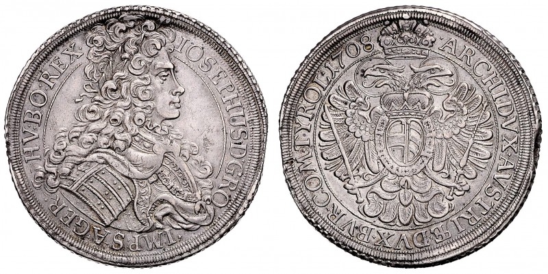 JOSEPH I (1705 - 1711)&nbsp;
1 Thaler, 1708, Wien, 28,52g, Her. 122&nbsp;

ab...