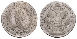 MARIA THERESA (1740 - 1780)&nbsp;
20 Kreuzer, 1759, 6,14g, Her. 884&nbsp;

VF | VF